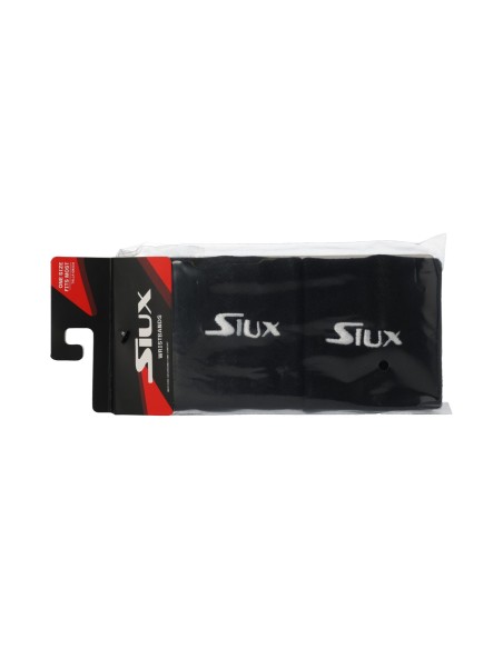 Pack 2 Muñequeras Club Siux Negro | Ofertas de pádel